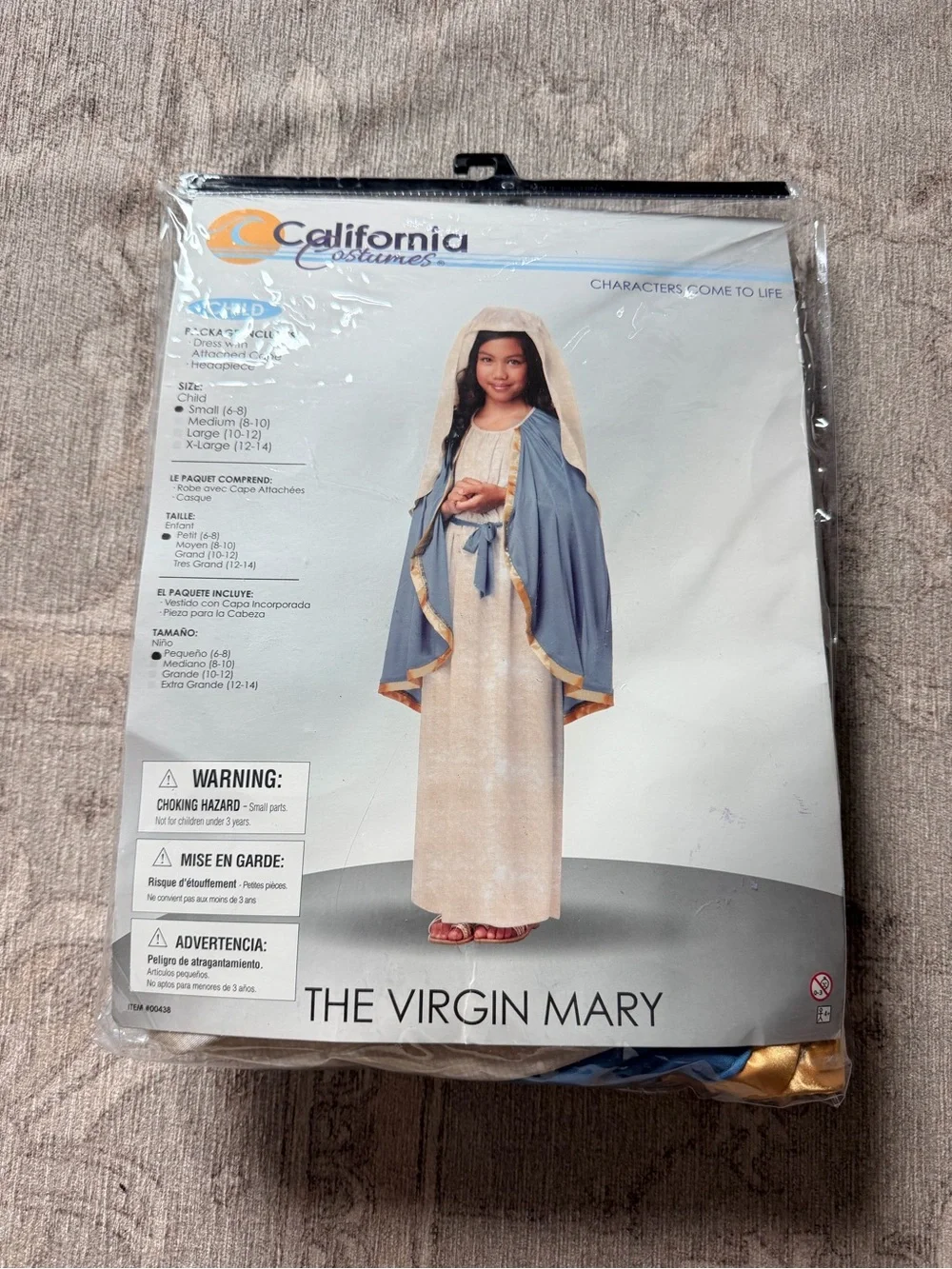 California Costumes Blue and Cream Mary Nativity outfit costume bible S